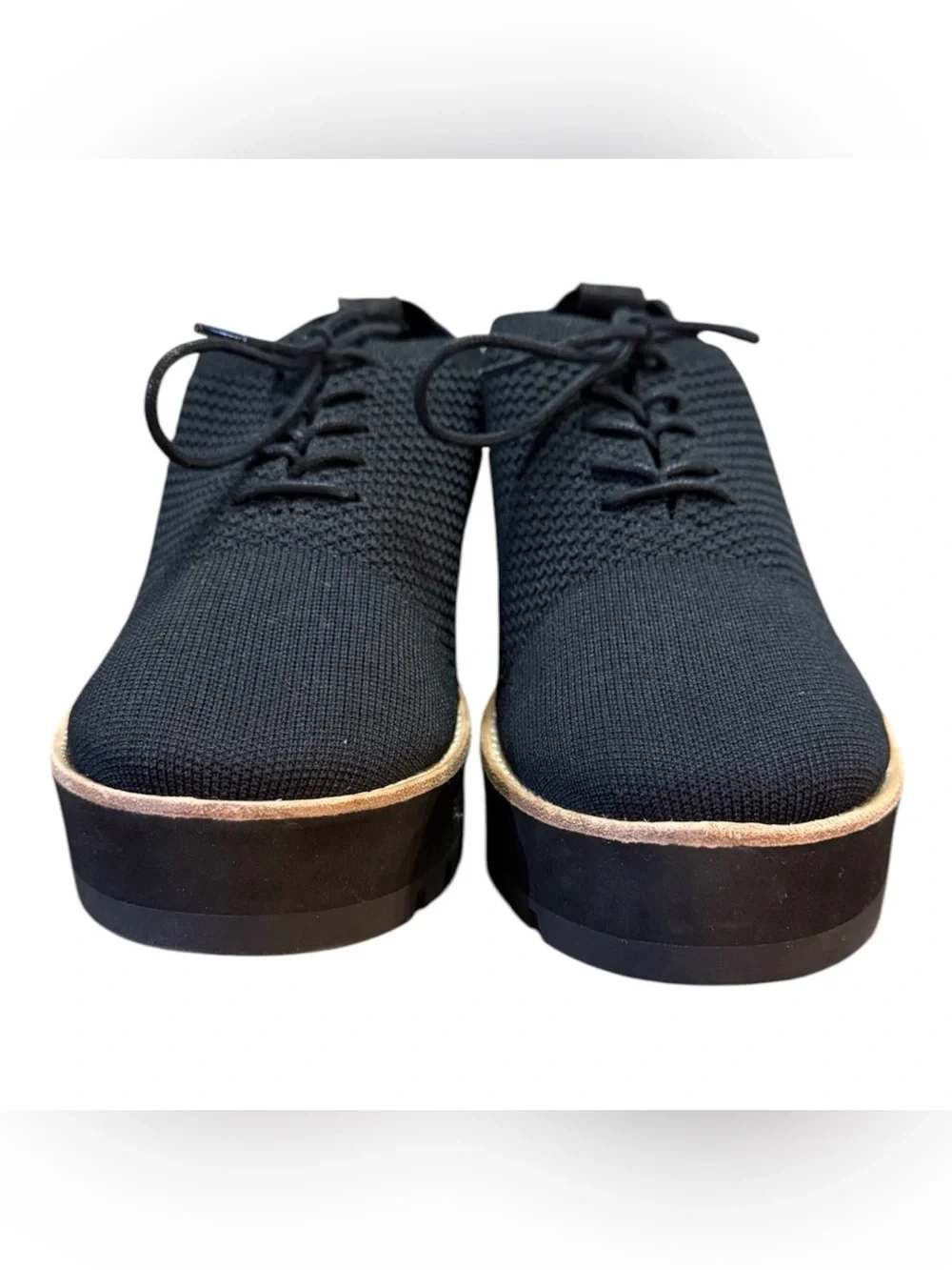 Eileen Fisher Eddy 2 Stretch Knit Comfort Platform Flats Women’s Size 10 Black